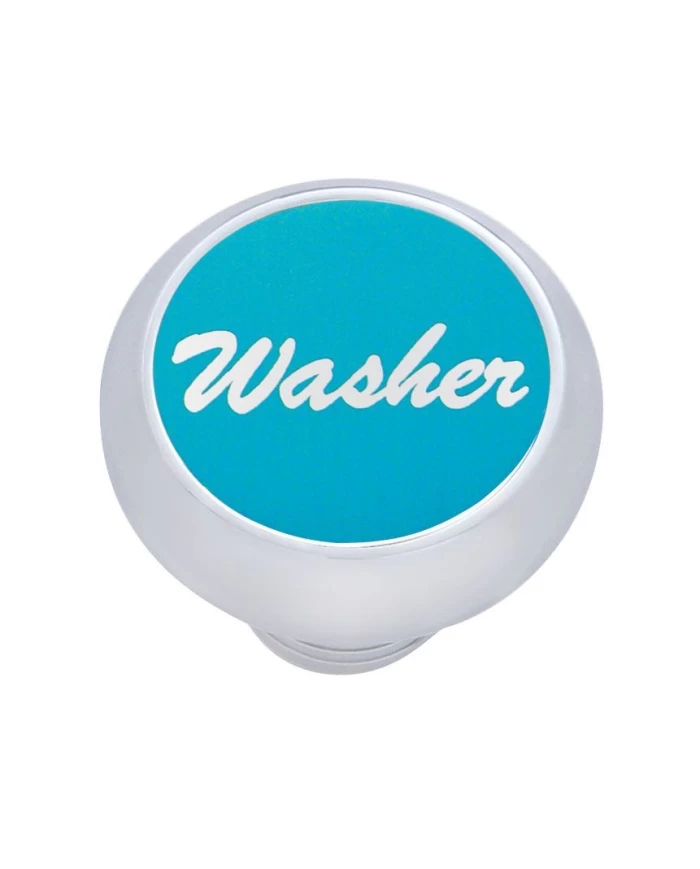 (CARD) CHROME DELUXE DASH KNOB W/ ALUMINUM "WASHER" STICKER - BLUE