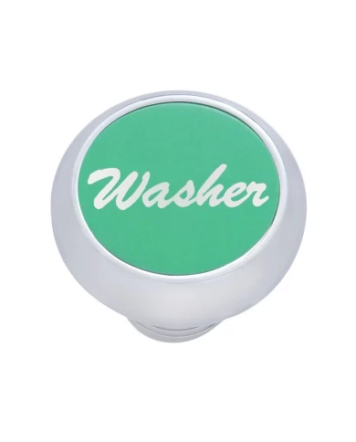 (CARD) CHROME DELUXE DASH KNOB W/ ALUMINUM "WASHER" STICKER - GREEN (CARD) CHROME DELUXE DASH KNOB W/ ALUMINUM "WASHER" STICKER - GREEN