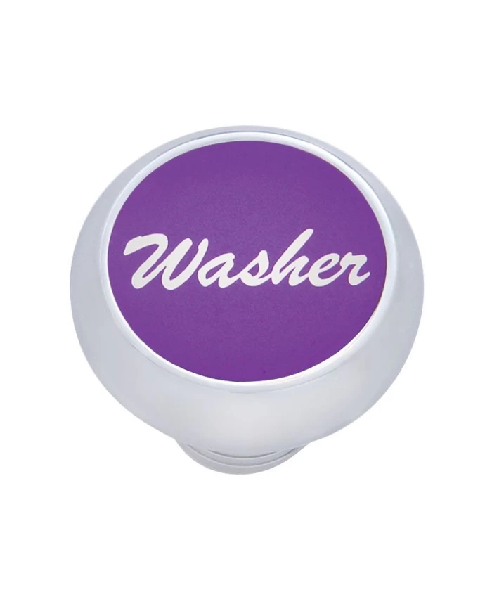 (CARD) CHROME DELUXE DASH KNOB W/ ALUMINUM "WASHER" STICKER - PURPLE