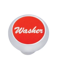 (CARD) CHROME DELUXE DASH KNOB W/ ALUMINUM "WASHER" STICKER - RED