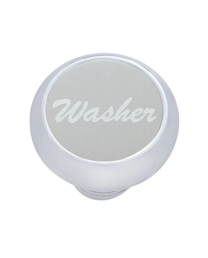 (CARD) CHROME DELUXE DASH KNOB W/ ALUMINUM "WASHER" STICKER - SILVER