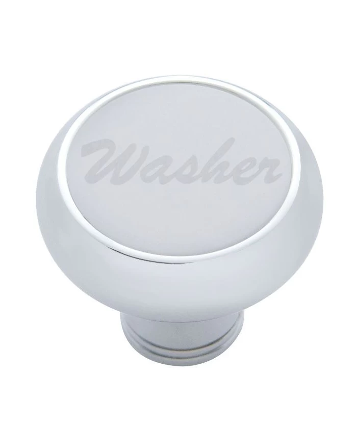 (CARD) CHROME DELUXE DASH KNOB W/ STAINLESS STEEL "WASHER" PLAQUE