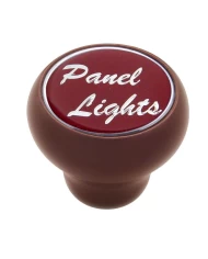(CARD) WOOD DELUXE DASH KNOB W/ GLOSSY "PANEL LIGHTS" STICKER - RED