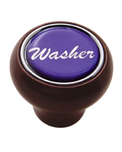 (CARD) WOOD DELUXE DASH KNOB W/ GLOSSY "WASHER" STICKER - PURPLE (CARD) WOOD DELUXE DASH KNOB W/ GLOSSY "WASHER" STICKER - PURPLE