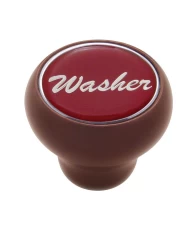 (CARD) WOOD DELUXE DASH KNOB W/ GLOSSY "WASHER" STICKER - RED
