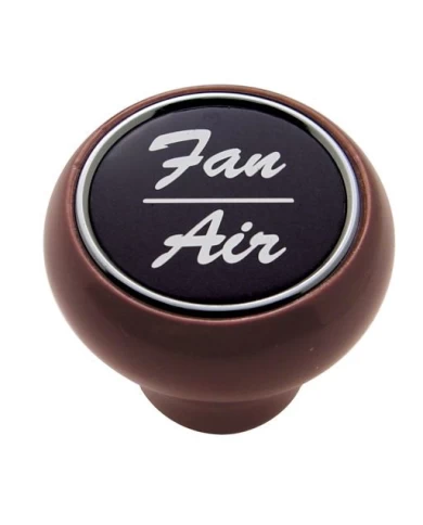 (CARD) WOOD DELUXE DASH KNOB W/ ALUMINUM "FAN/AIR" STICKER - BLACK (CARD) WOOD DELUXE DASH KNOB W/ ALUMINUM "FAN/AIR" STICKER - BLACK