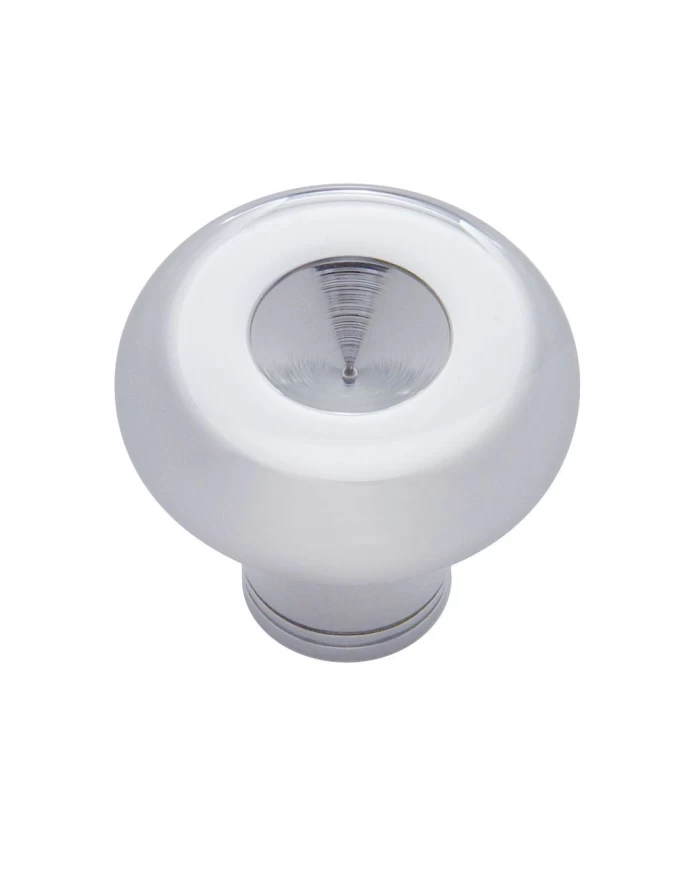 (CARD) CHROME ALUMINUM DASH KNOB - INDENTED (CARD) CHROME ALUMINUM DASH KNOB - INDENTED