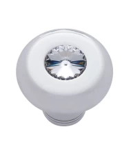 (CARD) CHROME ALUMINUM DASH KNOB W/ DIAMOND - CLEAR