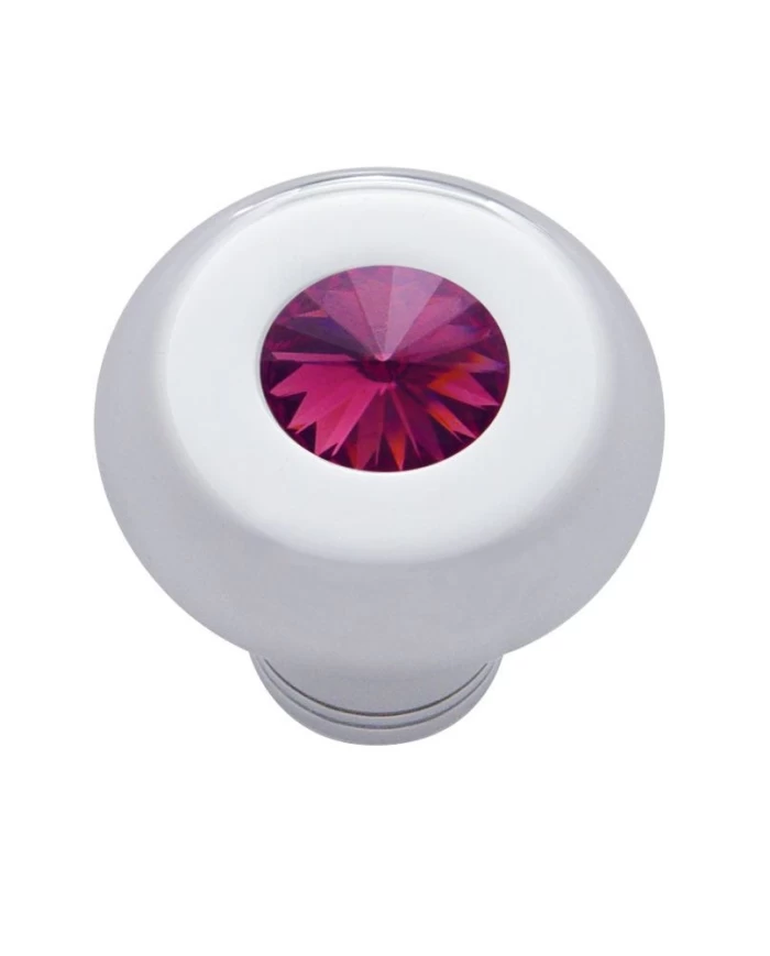 (CARD) CHROME ALUMINUM DASH KNOB W/ DIAMOND - PURPLE