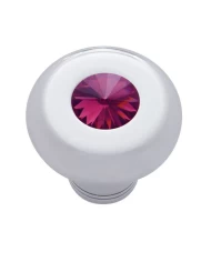 (CARD) CHROME ALUMINUM DASH KNOB W/ DIAMOND - PURPLE