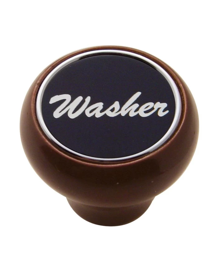 (CARD) WOOD DELUXE DASH KNOB W/ ALUMINUM "WASHER" STICKER - BLACK (CARD) WOOD DELUXE DASH KNOB W/ ALUMINUM "WASHER" STICKER - BLACK