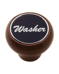 (CARD) WOOD DELUXE DASH KNOB W/ ALUMINUM "WASHER" STICKER - BLACK
