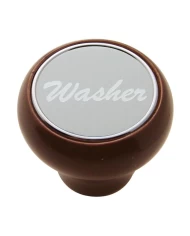 (CARD) WOOD DELUXE DASH KNOB W/ ALUMINUM "WASHER" STICKER - SILVER