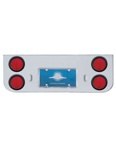 UP30209-Chrome Rear Center Panel With Four 4" Lights & Grommets