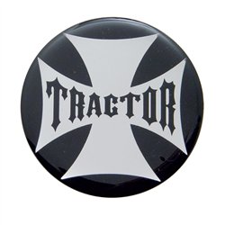 UP23222-2K-"Tractor" Maltese Cross Air Valve Knob Candy Color Sticker - Glossy Black