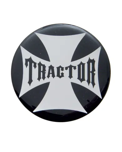 UP23222-2K-"Tractor" Maltese Cross Air Valve Knob Candy Color Sticker - Glossy Black