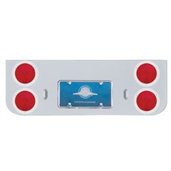 UP30210-Chrome Rear Center Panel With Four 4" Lights & Stainless Bezels
