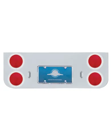 UP30210-Chrome Rear Center Panel With Four 4" Lights & Stainless Bezels