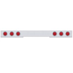 UP30224-Chrome 1 Piece Rear Light Bar With Six 4" Lights & Visors