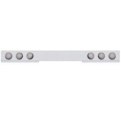 UP30237-Chrome 1 Piece Rear Light Bar With Six 4" Light Cutouts