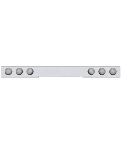 UP30237-Chrome 1 Piece Rear Light Bar With Six 4" Light Cutouts