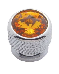 (4/CARD) CHROME BOLT HEAD W/ DIAMOND - AMBER