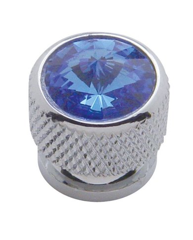 (4/CARD) CHROME BOLT HEAD W/ DIAMOND - BLUE (4/CARD) CHROME BOLT HEAD W/ DIAMOND - BLUE