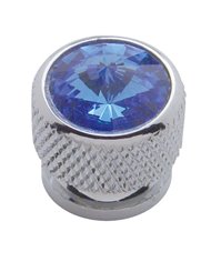 (4/CARD) CHROME BOLT HEAD W/ DIAMOND - BLUE