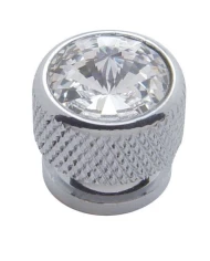 (4/CARD) CHROME BOLT HEAD W/ DIAMOND - CLEAR