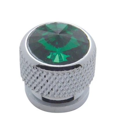 (4/CARD) CHROME BOLT HEAD W/ DIAMOND - GREEN (4/CARD) CHROME BOLT HEAD W/ DIAMOND - GREEN