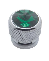 (4/CARD) CHROME BOLT HEAD W/ DIAMOND - GREEN