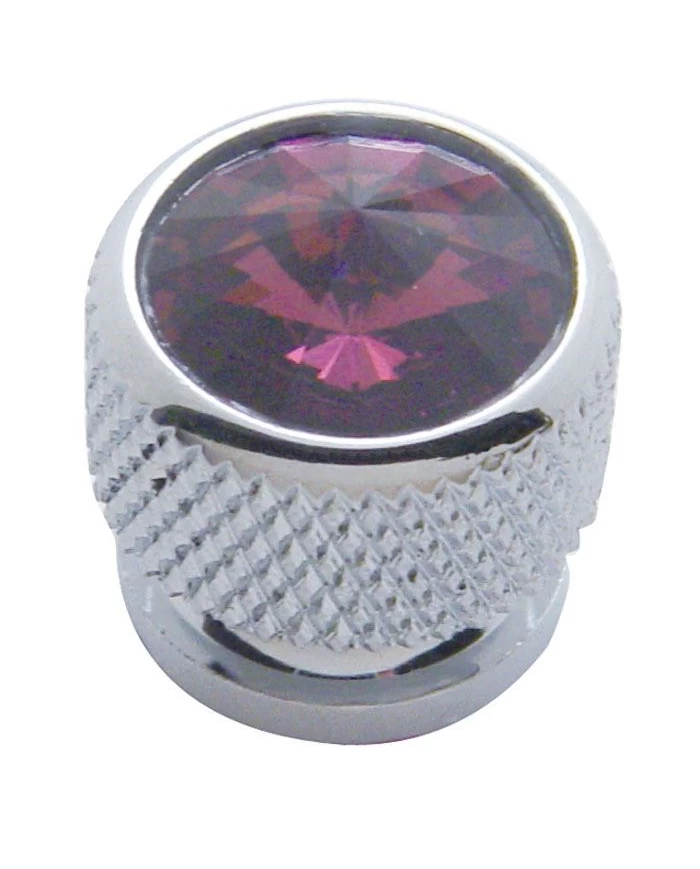 (4/CARD) CHROME BOLT HEAD W/ DIAMOND - PURPLE