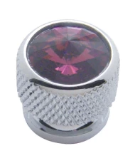 (4/CARD) CHROME BOLT HEAD W/ DIAMOND - PURPLE