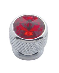 (4/CARD) CHROME BOLT HEAD W/ DIAMOND - RED (4/CARD) CHROME BOLT HEAD W/ DIAMOND - RED