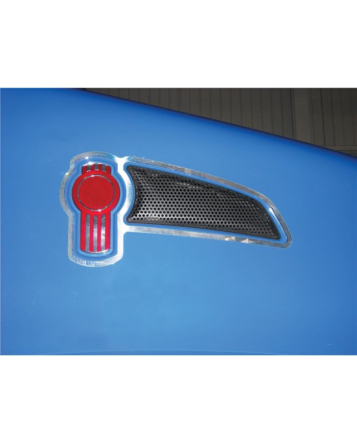 (CARD) STAINLESS 2008+ KENWORTH T660/T370 AIR INTAKE LOGO TRIM