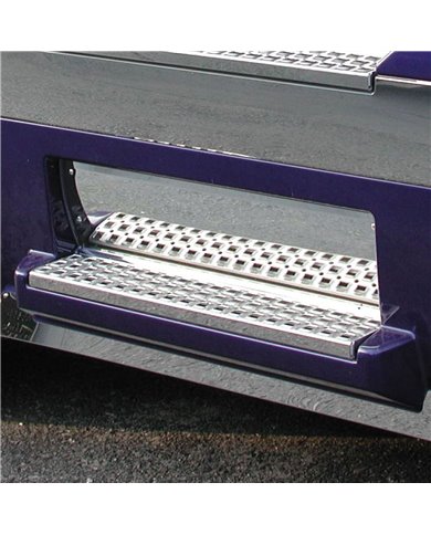 (CARD) STAINLESS 2003-2005 VOLVO VN FRONT LOWER STEP KICK PLATE (CARD) STAINLESS 2003-2005 VOLVO VN FRONT LOWER STEP KICK PLATE