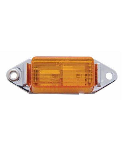 *(BULK) SNAP SEAL RECTANGULAR CLEARANCE/MARKER LIGHT W/ CHROME BASE - AMBER *(BULK) SNAP SEAL RECTANGULAR CLEARANCE/MARKER LIGHT W/ CHROME BASE - AMBER
