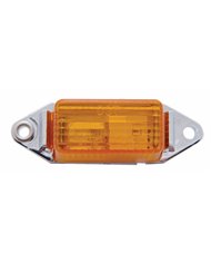 *(BULK) SNAP SEAL RECTANGULAR CLEARANCE/MARKER LIGHT W/ CHROME BASE - AMBER