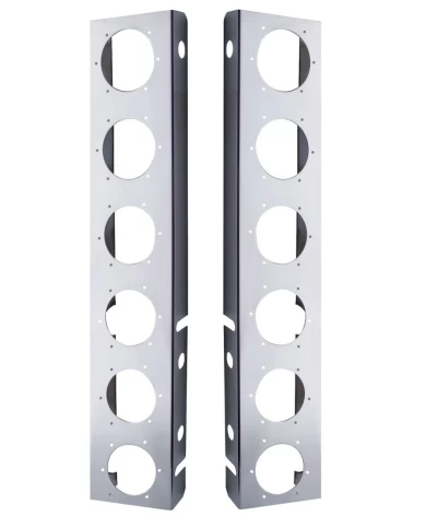 (2/BULK) STAINLESS STEEL PETERBILT AIR CLEANER BRACKET W/ TWELVE 2" LIGHT CUTOUTS (2/BULK) STAINLESS STEEL PETERBILT AIR CLEANER BRACKET W/ TWELVE 2" LIGHT CUTOUTS