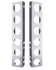 (2/BULK) STAINLESS STEEL PETERBILT AIR CLEANER BRACKET W/ TWELVE 2" LIGHT CUTOUTS