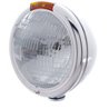 UP30405-Stainless Steel "Classic" Headlight H6024 Bulb & Turn Signal - Amber Lens