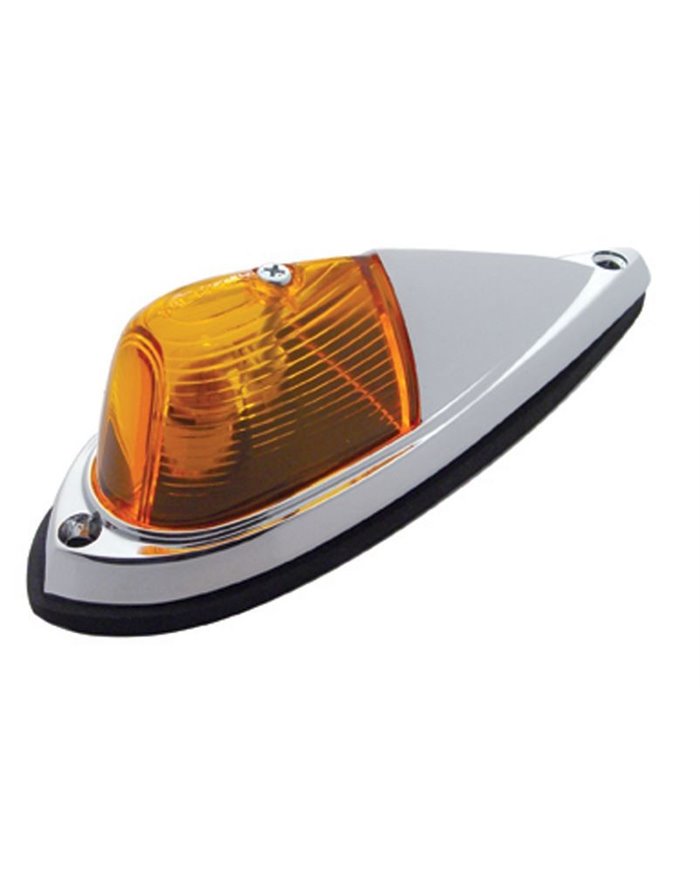 (BOX) PICK UP CAB LIGHT W/ CHROME HOUSING - AMBER