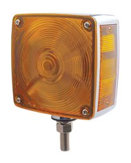 (BOX) CR. SQUARE DOUBLE FACE INCAND. TURN SIGNAL LIGHT W/ SIDE MARKER & REFLECTOR LIGHT - SIGNAL STUD