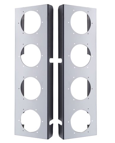 (2/BULK) STAINLESS STEEL PETERBILT AIR CLEANER LIGHT BRACKET W/ EIGHT 2" LIGHT CUTOUTS (2/BULK) STAINLESS STEEL PETERBILT AIR CLEANER LIGHT BRACKET W/ EIGHT 2" LIGHT CUTOUTS