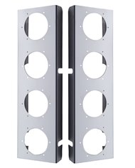 (2/BULK) STAINLESS STEEL PETERBILT AIR CLEANER LIGHT BRACKET W/ EIGHT 2" LIGHT CUTOUTS