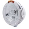 UP30415-Stainless Steel Classic Headlight Crystal H4 Bulb & Turn Signal - Amber Lens