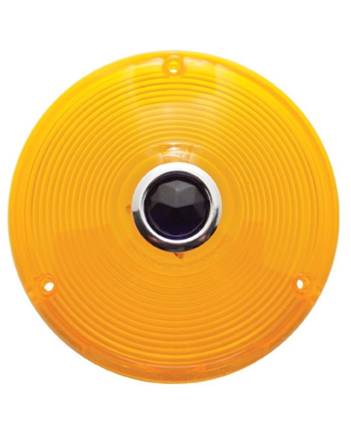 (BULK) PLASTIC TURN SIGNAL LENS W/ BLUE DOT - AMBER (BULK) PLASTIC TURN SIGNAL LENS W/ BLUE DOT - AMBER
