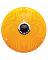 (BULK) PLASTIC TURN SIGNAL LENS W/ BLUE DOT - AMBER
