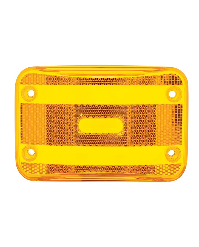 (BULK) RECTANGULAR COMBINATION LIGHT LENS - AMBER