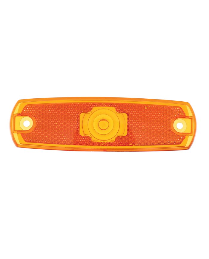 (BULK) RECTANGULAR PETERBILT MARKER/MARKER LIGHT LENS - DARK AMBER